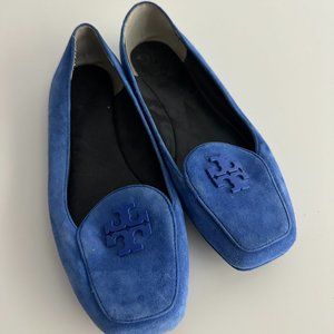 Tory Burch Fitz Suede Logo Loafer, Jelly Blue
